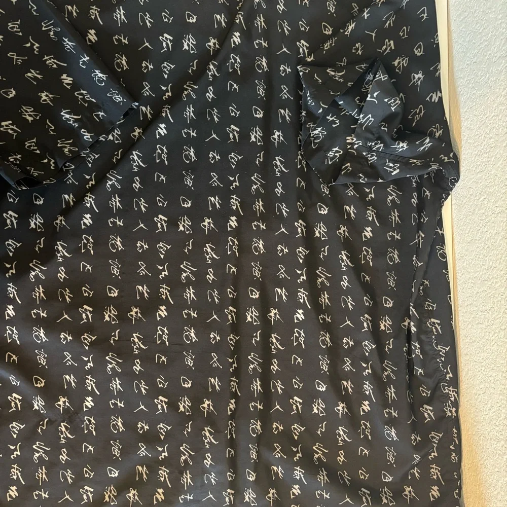 Vintage y2k Utility Button Down Shirt Polyester Size XL Black